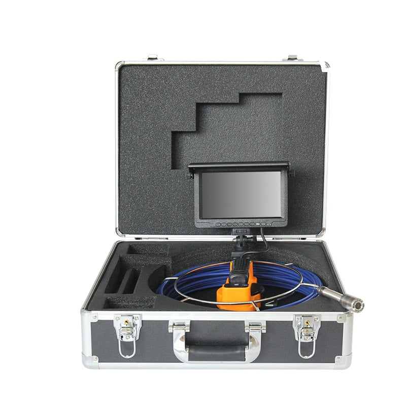 Vividia VS-2329 Mini Portable Sewer Pipe Inspection Camera with 23mm Daimeter Camera Head and 30m Long Push-Rod Cable