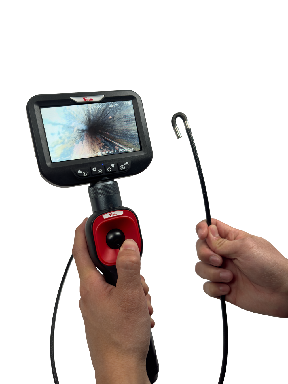 Vividia ME-610A Flexible Joystick Articulation Video Borescope 6mm Diameter 4.3" Monitor