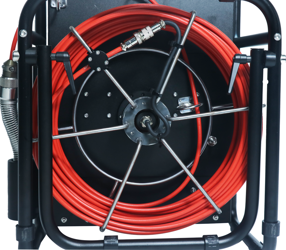 Vividia VS-33PT50 Portable Push-Rod Pan Tilt HD Pipe Inspection Camera 33mm 1.3" Diameter Camera Head 512Hz Built-in Sonde 50m / 164ft Cable