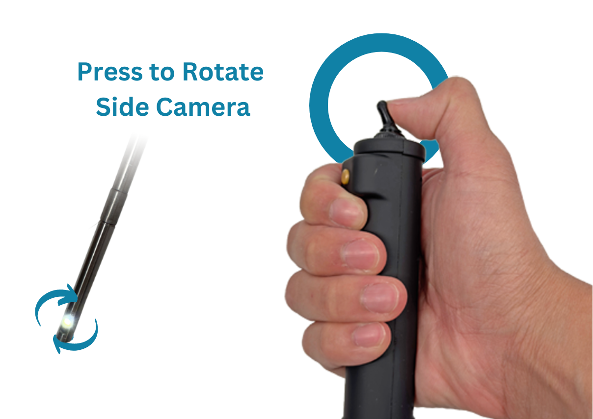 BD-400R Dual-Camera USB Rigid Borescope With Front and Side View and Rotating Head